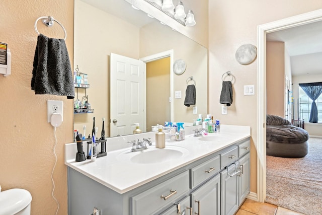 202 Beacon Hill Ln, Forney, TX 75126 - full bath with tile patterned flooring, double vanity, ensuite bathroom, and toilet