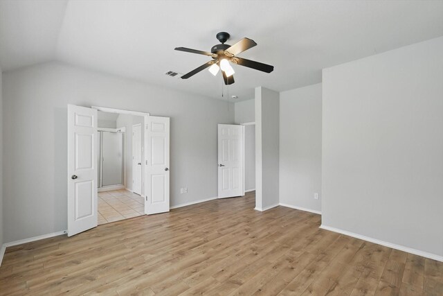 909 Whisper Ln, Mckinney, TX 75072 - unfurnished bedroom with light wood-type flooring and ceiling fan