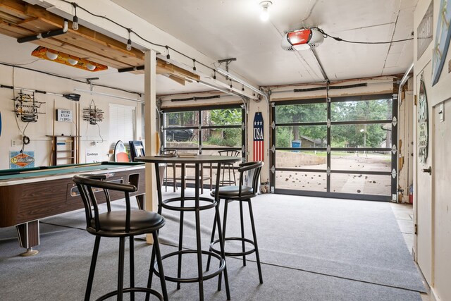 sunroom with pool table