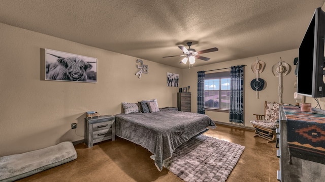 2380 County Road 422, Huckabay, TX 76401 - bedroom featuring a textured ceiling and ceiling fan
