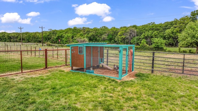 2380 County Road 422, Huckabay, TX 76401 - view of poultry coop featuring a lawn and a fenced backyard