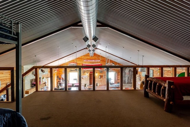 bedroom with lofted ceiling