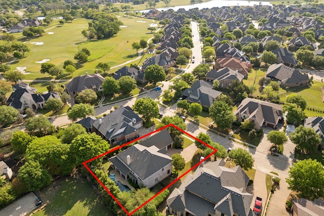 1191 Broken Bend Dr, Prosper, TX 75078 - aerial view of residential area with a golf course and property parcel outlined