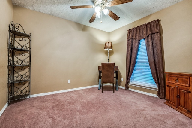 3451 Sudith Ln, Midlothian, TX 76065 - unfurnished room with a ceiling fan, light colored carpet, a textured ceiling, and baseboards