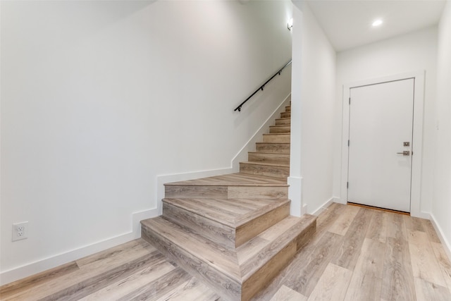 1775 Novela Way, Dallas, TX 75215 - stairway featuring wood finished floors, recessed lighting, and baseboards