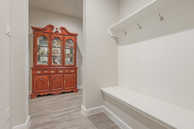 4125 Stockman Dr, Krum, TX 76249 - mudroom featuring light wood-style flooring and baseboards