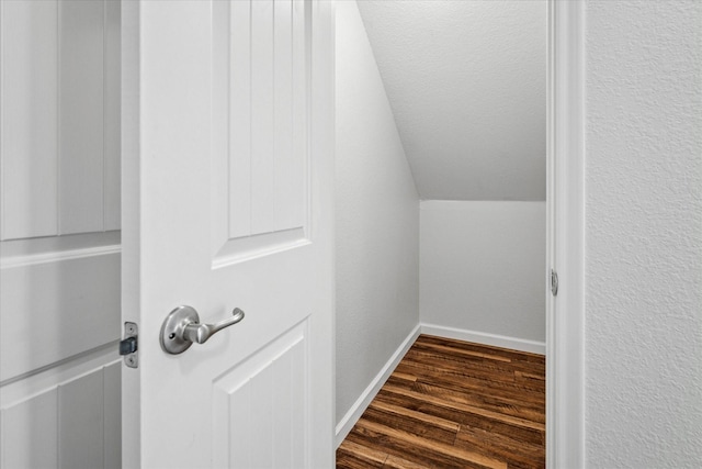 5208 Hidden Knolls Dr, Mckinney, TX 75071 - spacious closet featuring lofted ceiling and dark wood-style flooring