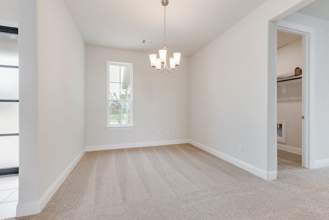 1006 Cascading Creek Dr, Rockwall, TX 75087 - empty room featuring carpet flooring, a chandelier, and baseboards