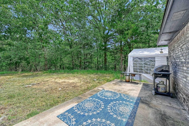 view of patio featuring grilling area