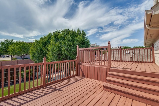 wooden terrace with fence