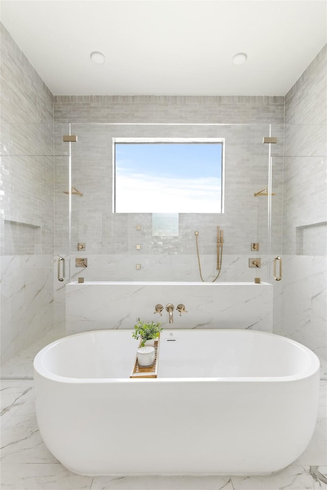 11736 Jamestown Rd, Dallas, TX 75230 - bathroom featuring marble finish floors and double vanity