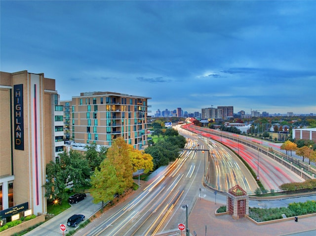 exterior space with a view of city