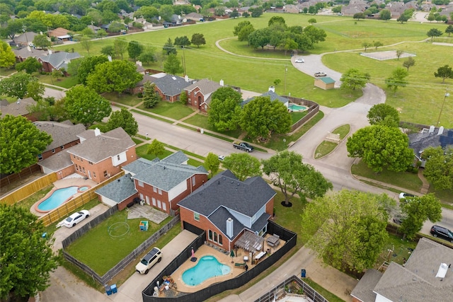 bird's eye view with a residential view