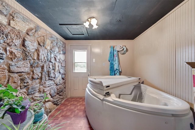 laundry area featuring attic access and laundry area