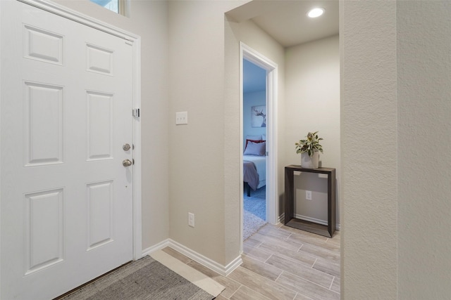 5753 Brookville Dr, Fort Worth, TX 76179 - entrance foyer with baseboards and light wood finished floors