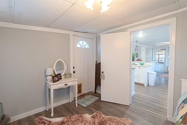 266 Yorkshire Dr, Gordonville, TX 76245 - bedroom featuring dark wood-type flooring, crown molding, and baseboards
