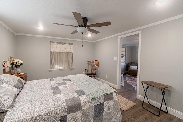 266 Yorkshire Dr, Gordonville, TX 76245 - bathroom with crown molding, wood finished floors, a shower stall, and toilet