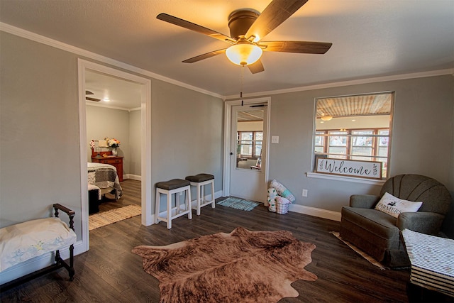266 Yorkshire Dr, Gordonville, TX 76245 - dining space featuring baseboards, ornamental molding, and wood finished floors