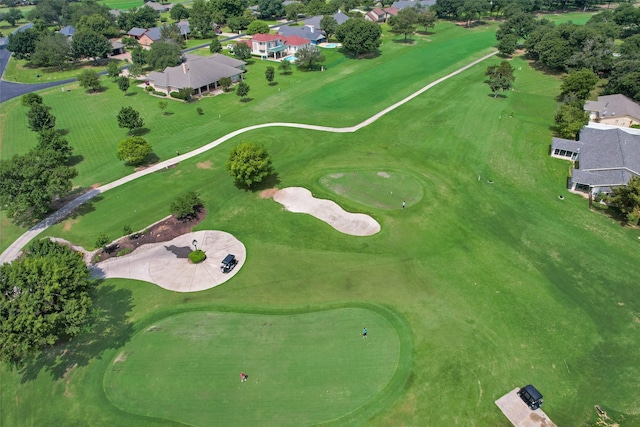 aerial view featuring view of golf course