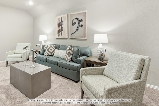 2602 Bear Trl, Mansfield, TX 76063 - living area featuring vaulted ceiling, carpet, and baseboards