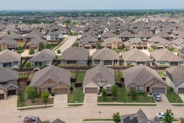 aerial view with a residential view