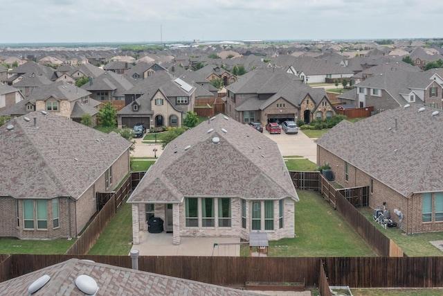 aerial view with a residential view