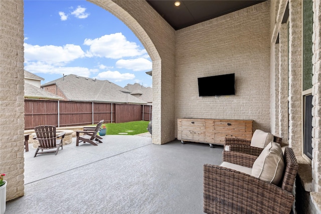 view of patio with a fenced backyard