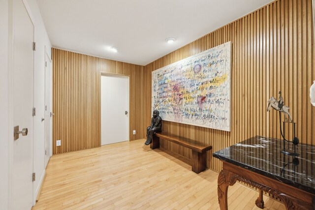 interior space with hardwood / wood-style floors