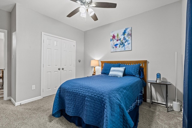 1425 E Cherry, Sherman, TX 75090 - carpeted bedroom with baseboards, a ceiling fan, and a closet