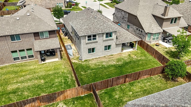 aerial view featuring a residential view