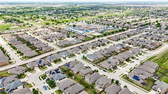 aerial view with a residential view