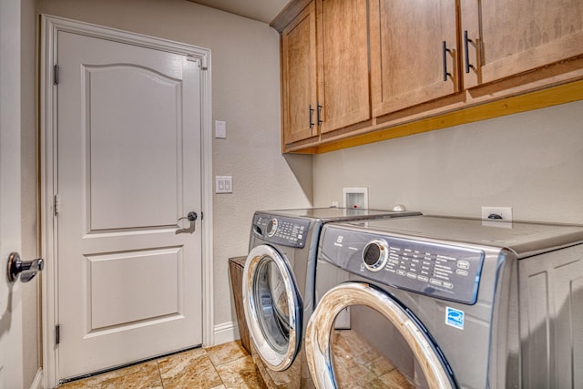 1023 Clydeview Rd, Forney, TX 75126 - laundry area with cabinet space, independent washer and dryer, and baseboards