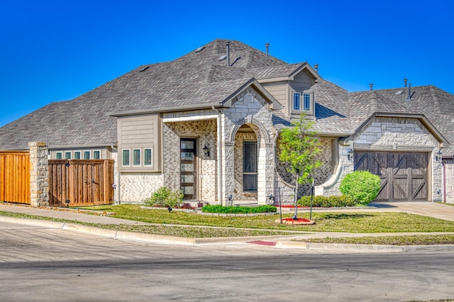 1023 Clydeview Rd, Forney, TX 75126 - view of front of property featuring fence, an attached garage, driveway, and brick siding