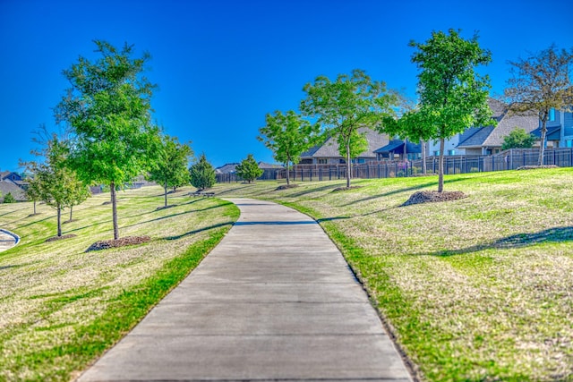 1023 Clydeview Rd, Forney, TX 75126 - surrounding community featuring fence, a lawn, and a residential view