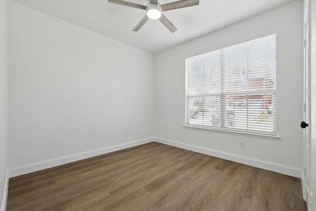 924 Charleston Ln, Savannah, TX 76227 - unfurnished room with wood finished floors, a ceiling fan, and baseboards