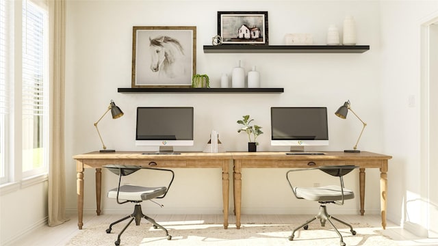 3700 Seth Pl, Mesquite, TX 75181 - home office featuring a healthy amount of sunlight and baseboards