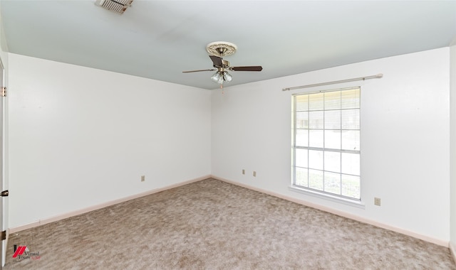 9820 Hillsboro Dr, Shreveport, LA 71118 - carpeted empty room with a ceiling fan, baseboards, and visible vents