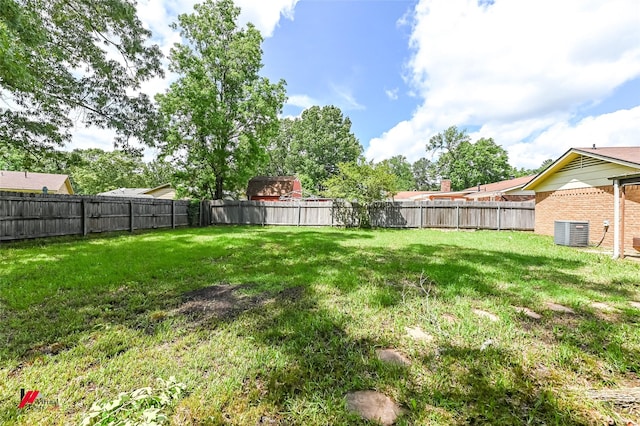 9820 Hillsboro Dr, Shreveport, LA 71118 - view of yard featuring a fenced backyard and central air condition unit