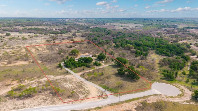 aerial view featuring a rural view