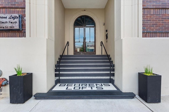view of exterior entry with french doors