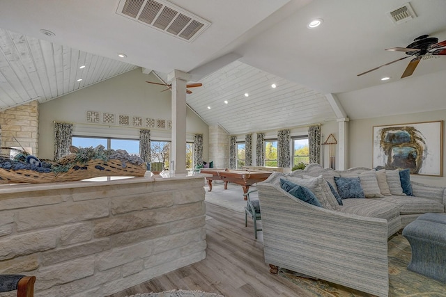 interior space featuring visible vents and pool table