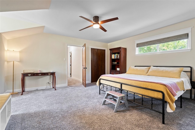 2744 Bay Meadows Ct, Farmers Branch, TX 75234 - carpeted bedroom featuring baseboards and a ceiling fan
