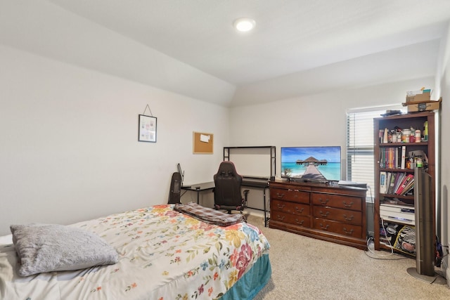 3651 Rainwater Trl, Grand Prairie, TX 76065 - bedroom with light colored carpet and lofted ceiling