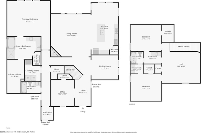 3651 Rainwater Trl, Grand Prairie, TX 76065 - floor plan / room layout