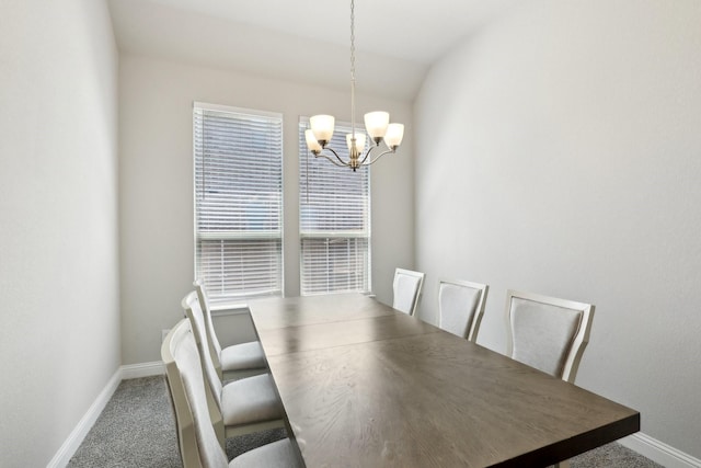 3651 Rainwater Trl, Grand Prairie, TX 76065 - carpeted dining area with a chandelier and baseboards