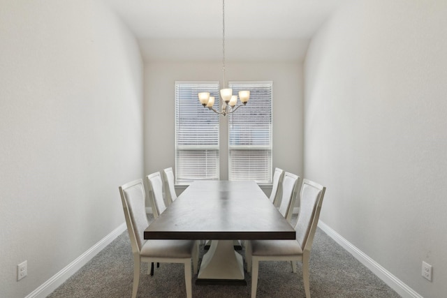 3651 Rainwater Trl, Grand Prairie, TX 76065 - carpeted dining area featuring a chandelier and baseboards