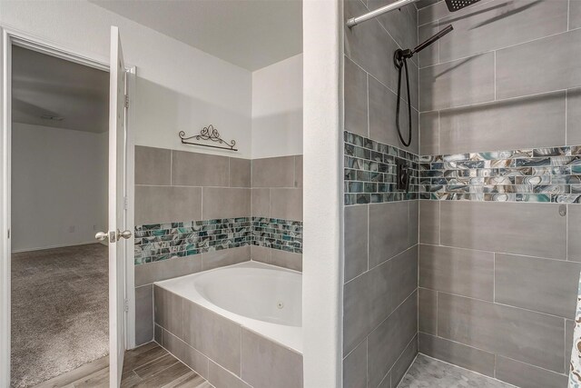 5817 Mirror Ridge Dr, Fort Worth, TX 76179 - bedroom with light colored carpet, a ceiling fan, and ensuite bathroom