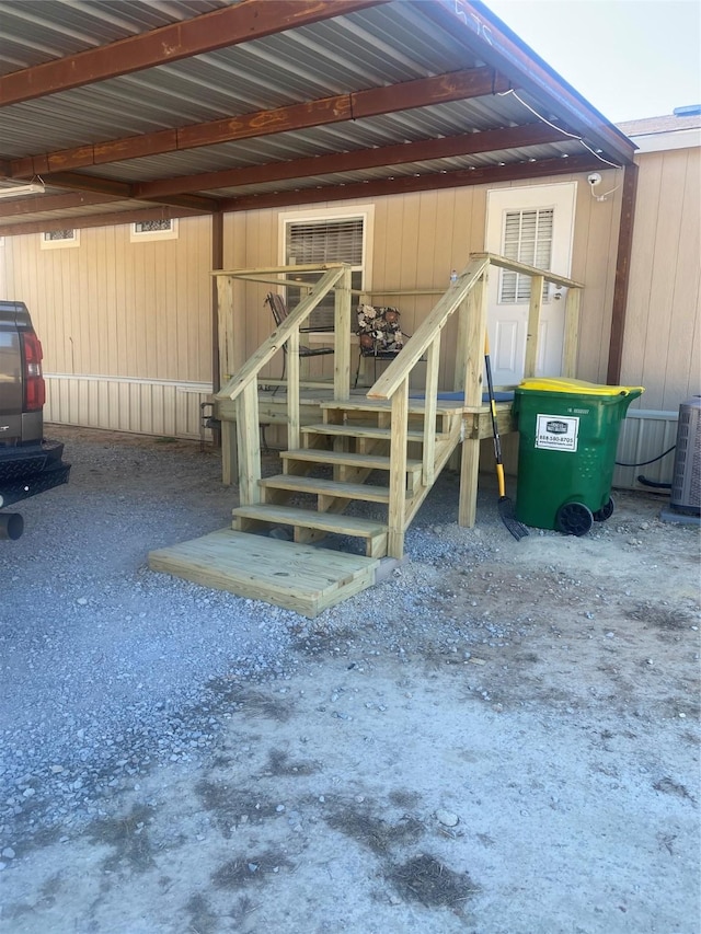 exterior space with stairs