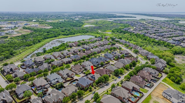 1547 Sandstone Dr, Frisco, TX 75034 - aerial view featuring a residential view and a water view