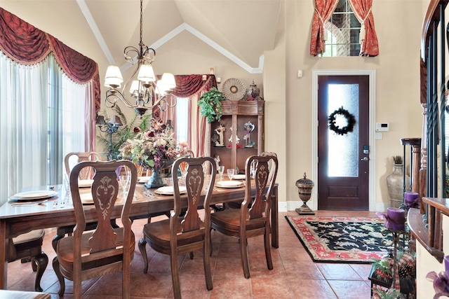 1547 Sandstone Dr, Frisco, TX 75034 - dining area featuring light tile patterned flooring, a wealth of natural light, a chandelier, and baseboards